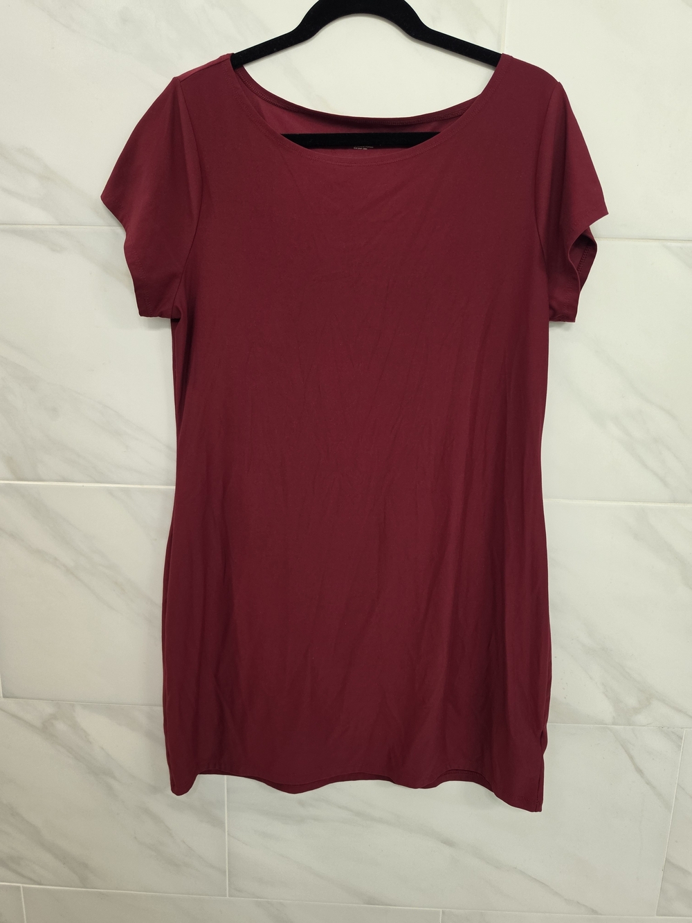 No Boundaries Short-Sleeve Tunic in Deep Berry